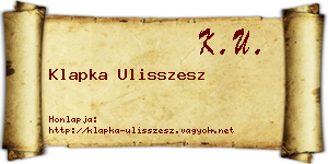 Klapka Ulisszesz névjegykártya